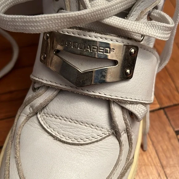 Dsquuared 2 , Sneakers 2 pair Italy Kids size 31 white Black - Picture 2 of 12